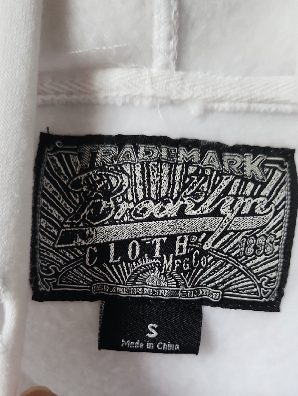 Brooklyn Cloth White Graphic Hoodie with Skull and Red Accents - Picture 3 of 7